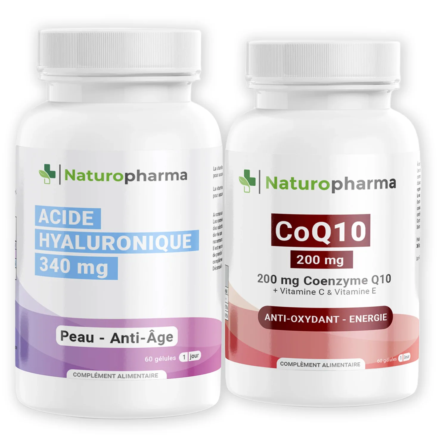Pack Acide Hyaluronique et Coenzyme Q10 : duo anti-âge pour hydratation, énergie et protection cellulaire.