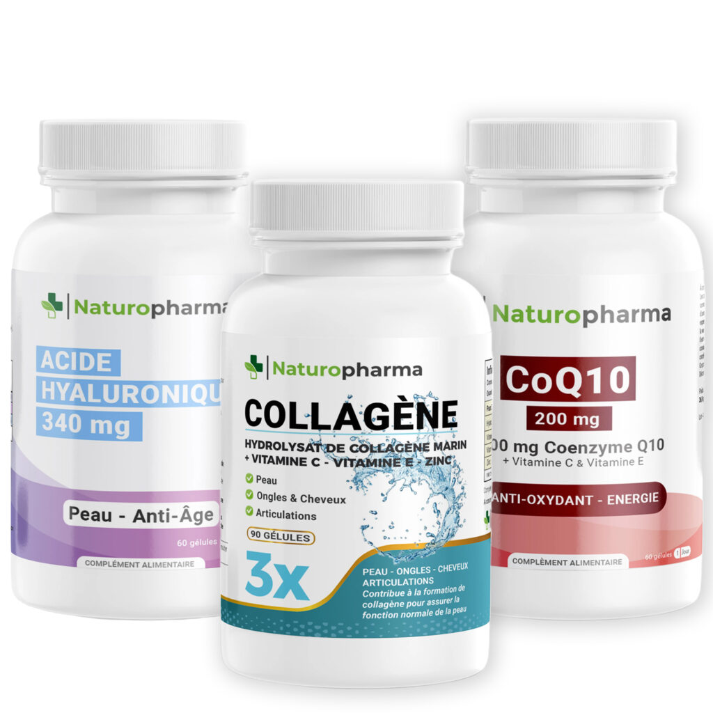 La cure anti-âge efficace : découvrez le pouvoir du collagène marin, du coenzyme Q10 et de l'acide hyaluronique Pack Trio : collagène marin, acide hyaluronique et CoQ10 pour peau, articulations et énergie.
